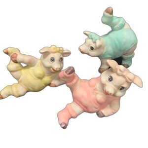 Vintage Three Little Piggy Exercise Jazzercise‎ Pastel Colors set/3 Collectible